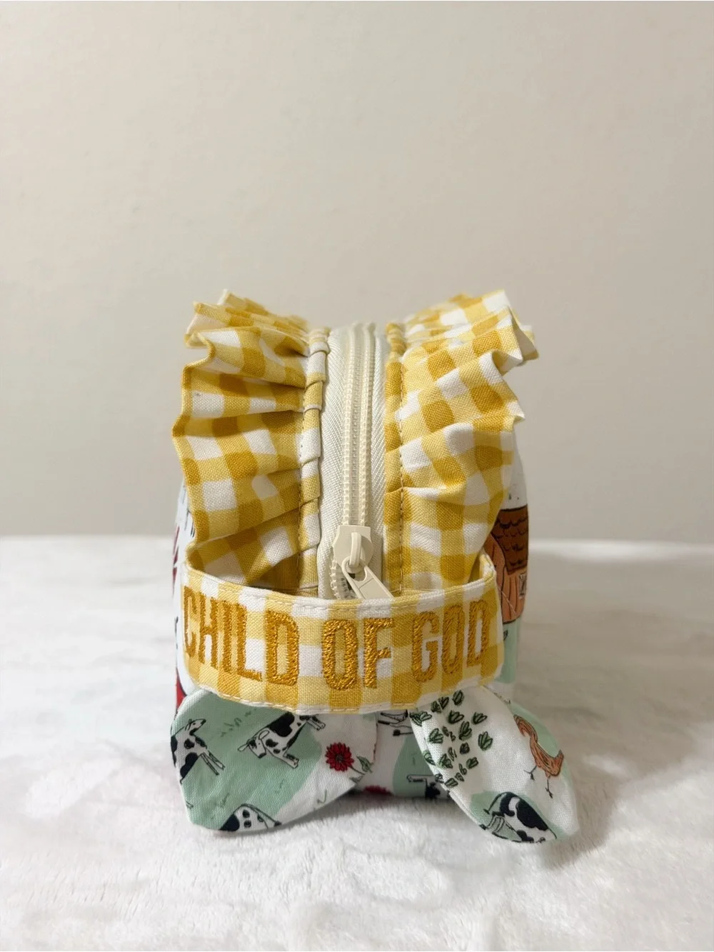 Handmade Pampers Wipes Pouch in “Child of God” Embroidered Handle